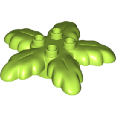 lime duplo plant palm tree leaves small 6 x 6 with 4 top studs