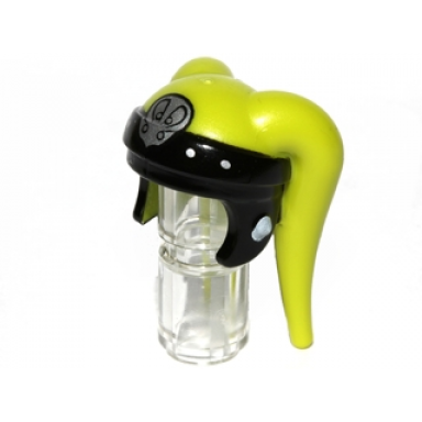 lime minifigure headgear headdress sw twilek with black and flat silver oola pattern