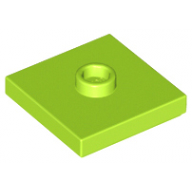 lime plate modified 2 x 2 with groove and 1 stud in center jumper
