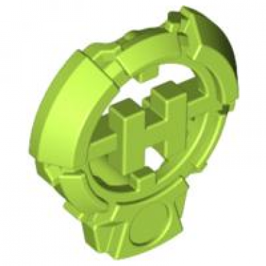 lime hero factory chest badge with h and flat bottom