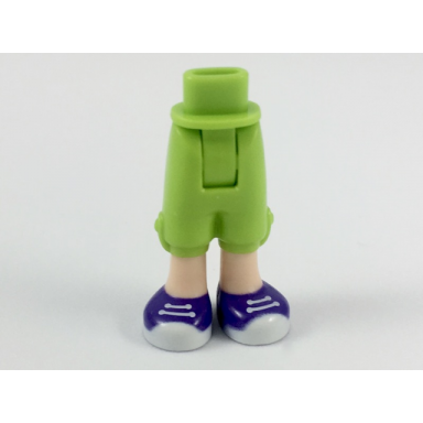 lime mini doll hips and trousers cropped with light nougat legs and dark purple shoes with white soles and laces pattern - thick hinge