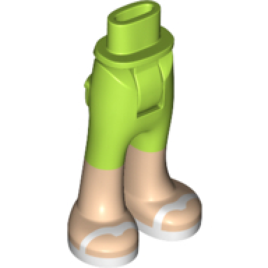 lime mini doll hips and trousers with back pockets with light nougat lower legs and white sandals pattern - thick hinge