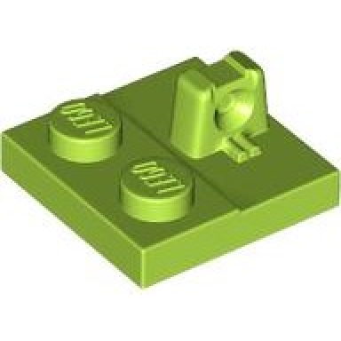 lime hinge plate 2 x 2 locking with 1 finger on top