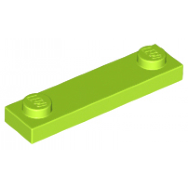 lime plate modified 1 x 4 with 2 studs without groove