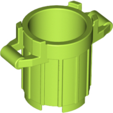 lime container trash can with 4 cover holders