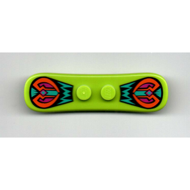 lime minifigure utensil snowboard small with black dark turquoise orange and magenta decoration pattern bam