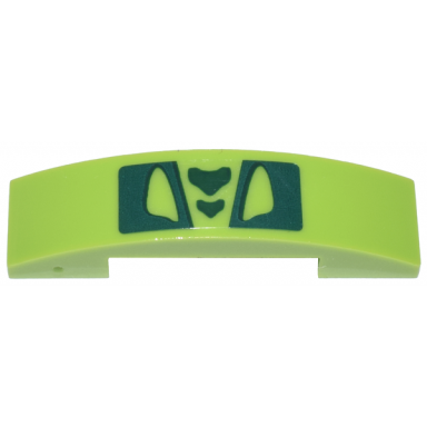 lime slope curved 4 x 1 x 2 3 double with dark green scales pattern sticker - set 9558