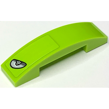 lime slope curved 4 x 1 x 2 3 double with light bluish gray headlight pattern model left side sticker - set 30434