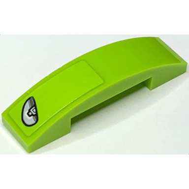 lime slope curved 4 x 1 x 2 3 double with light bluish gray headlight pattern model right side sticker - set 30434