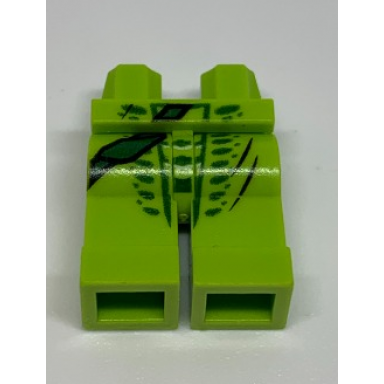 lime hips and legs with green and dark green scales pattern