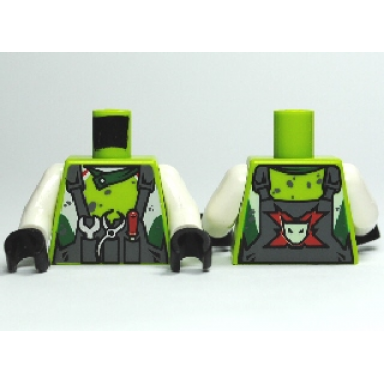 lime torso world racers - dark bluish gray overalls with tools pattern white arms black hands