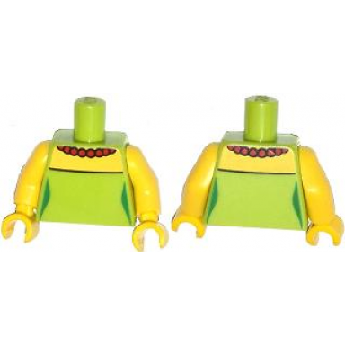 lime torso simpsons dress with red necklace pattern yellow arms yellow hands