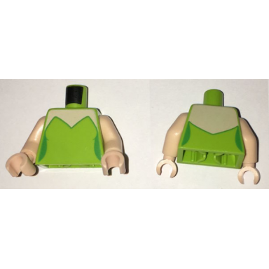 lime torso female strapless top with light nougat neck curved cut across back pattern light nougat arms light nougat hands