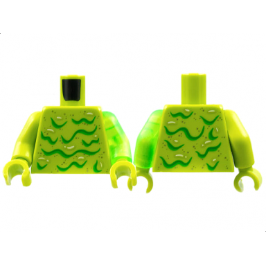 lime torso silver speckles bright green wavy lines pattern trans-bright green arm left lime arm right lime hands