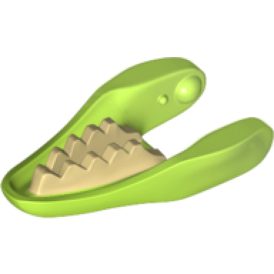lime dinosaur jaw lower raptor with tan teeth pattern