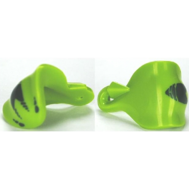 lime minifigure headgear hood and tail with dark green snake pattern