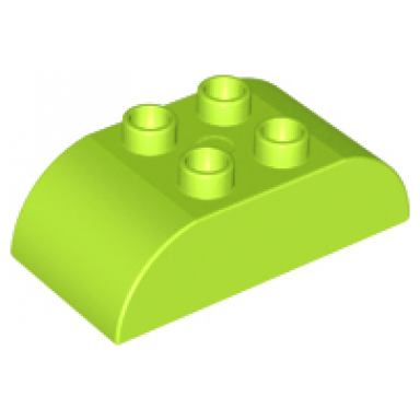 lime duplo brick 2 x 4 slope curved double