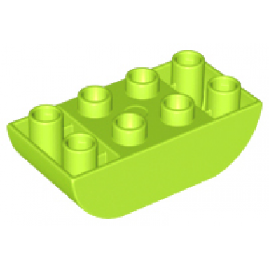 lime duplo brick 2 x 4 slope curved inverted double