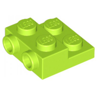 lime plate modified 2 x 2 x 2 3 with 2 studs on side