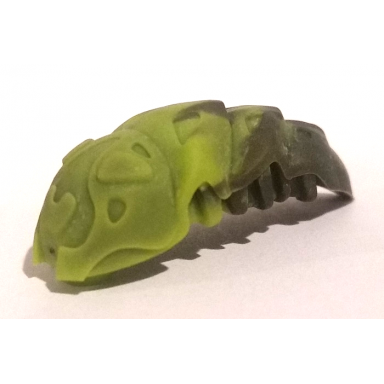 lime bionicle rahkshi kraata stage 6 with marbled pattern list head color describe the rest
