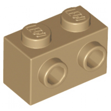 dark tan brick modified 1 x 2 with studs on 1 side