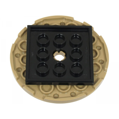 dark tan turntable 6 x 6 x 2 3 with black square base free-spinning 11213 61485