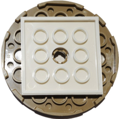 dark tan turntable 6 x 6 x 2 3 with white square base free-spinning 11213 61485