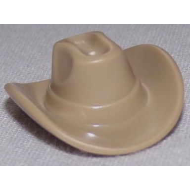 dark tan minifigure headgear hat cowboy large brim