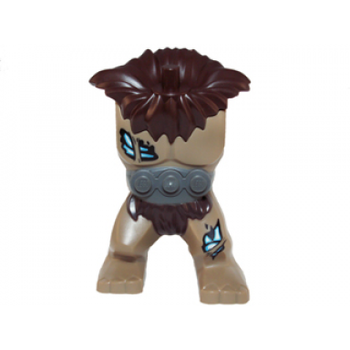 dark tan body giant mammoth with 3 studs and reddish brown mane pattern