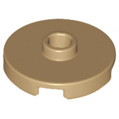 dark tan tile round 2 x 2 with open stud