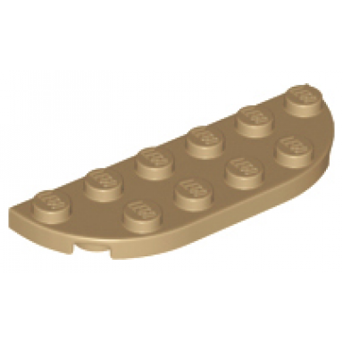 dark tan plate round corner 2 x 6 double