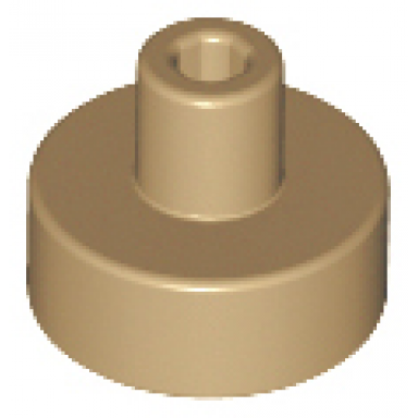 dark tan tile round 1 x 1 with bar and pin holder