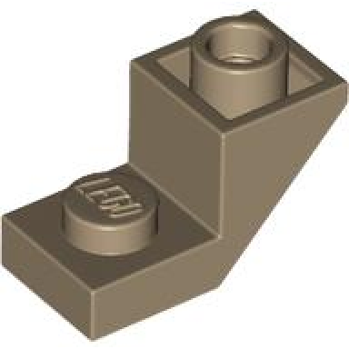 dark tan slope inverted 45 2 x 1 with 2 3 cutout