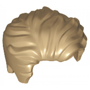dark tan minifigure hair swept left tousled with slight widows peak and short sideburns