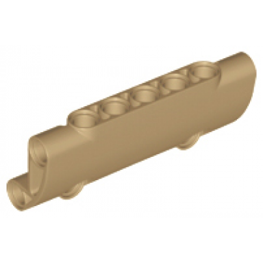 dark tan technic panel curved 7 x 3 with 2 pin holes through panel surface