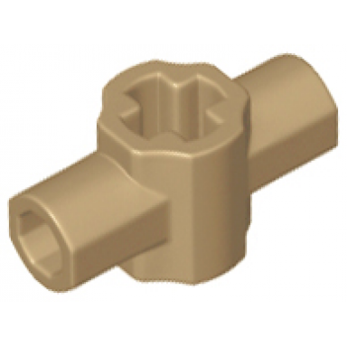 dark tan technic axle connector hub with two bar holders perpendicular lightsaber hilt
