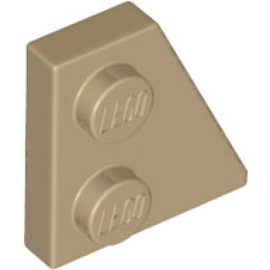 dark tan wedge plate 2 x 2 right