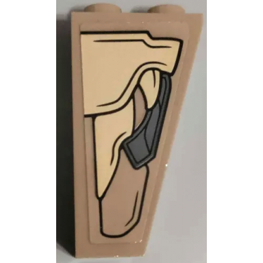 slope inverted 75 2 x 1 x 3 with gold and dark bluish gray armor plates with black outlines pattern model left side sticker - set 76237