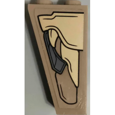 slope inverted 75 2 x 1 x 3 with gold and dark bluish gray armor plates with black outlines pattern model right side sticker - set 76237