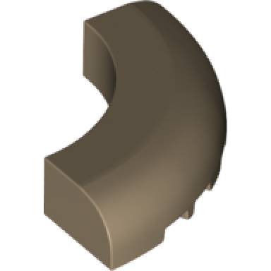 dark tan brick round corner 5 x 5 without studs