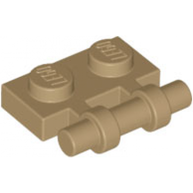 dark tan plate modified 1 x 2 with bar handle on side - free ends