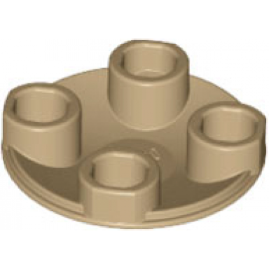 dark tan plate round 2 x 2 with rounded bottom boat stud