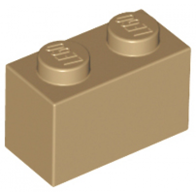 dark tan brick 1 x 2