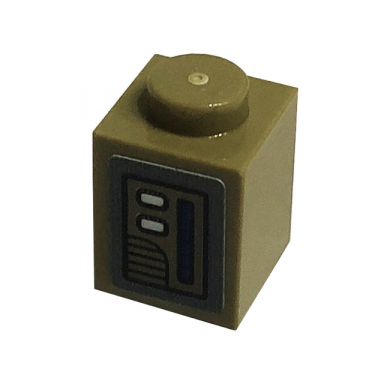 dark tan brick 1 x 1 with dark tan door switches pattern sticker - set 75290