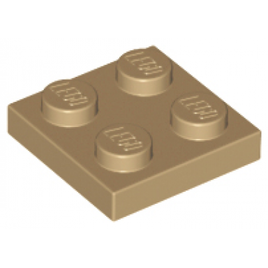 dark tan plate 2 x 2