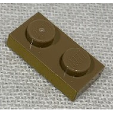 plate 1 x 2 with gold pattern on long edge