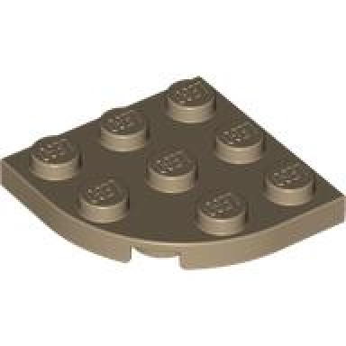 dark tan plate round corner 3 x 3