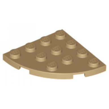 dark tan plate round corner 4 x 4
