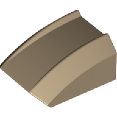 dark tan slope curved 2 x 2 lip