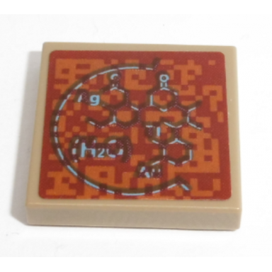 tile 2 x 2 with aromatic hydrocarbon chemical formula and h2o pattern sticker - sets 60226 60228